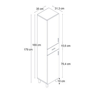 Ντουλάπι κουζίνας - μπάνιου Selina Megapap χρώμα sapphire oak 35x31x179εκ.