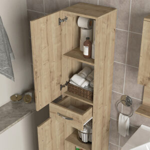 Ντουλάπι κουζίνας - μπάνιου Selina Megapap χρώμα sapphire oak 35x31x179εκ.