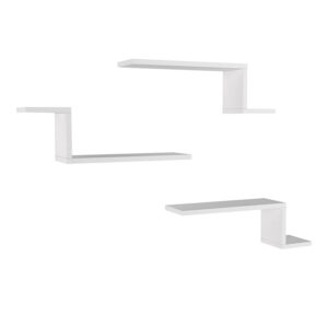 Ραφιέρα τοίχου Lowa Megapap 3 τεμαχίων χρώμα λευκό 57,7x14,5x18εκ.