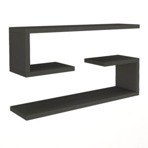 Ραφιέρα τοίχου Jenika Megapap 2 τεμαχίων χρώμα ανθρακί 60x14,5x18εκ.