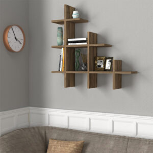 Ραφιέρα τοίχου Juke Megapap χρώμα καρυδί 81,8x18x80εκ.