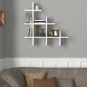 Ραφιέρα τοίχου Juke Megapap χρώμα λευκό 81,8x18x80εκ.