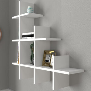 Ραφιέρα τοίχου Juke Megapap χρώμα λευκό 81,8x18x80εκ.