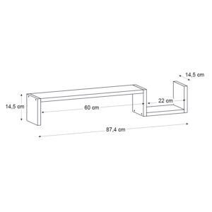 Ραφιέρα τοίχου Happy Megapap χρώμα λευκό 87,4x14,5x14,5εκ.