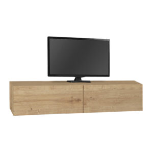 Έπιπλο τηλεόρασης επιτοίχιο Aristo Megapap με LED χρώμα sapphire oak 135x31,6x25εκ.