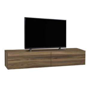 Έπιπλο τηλεόρασης επιτοίχιο Aristo Megapap με LED χρώμα καρυδί 135x31,6x25εκ.