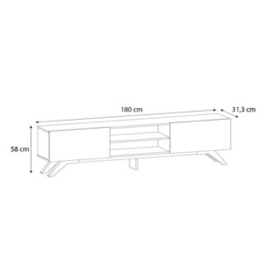 Έπιπλο τηλεόρασης Jarvis Megapap χρώμα λευκό 180x31,3x58εκ.
