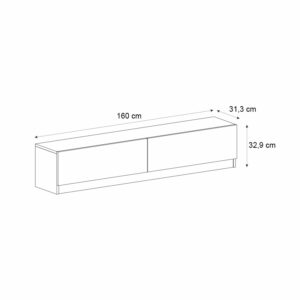 Έπιπλο τηλεόρασης Ahenk Megapap χρώμα λευκό 160x31,3x32,9εκ.