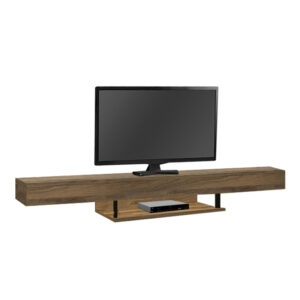 Έπιπλο τηλεόρασης επιτοίχιο Albares Megapap με LED χρώμα καρυδί 150x29,6x22εκ.