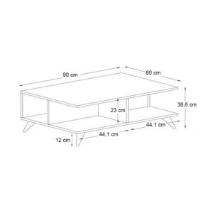 Τραπεζάκι σαλονιού Sedra Megapap χρώμα λευκό 90x60x38,6εκ.