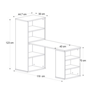 Γραφείο εργασίας πολυμορφικό Last Megapap χρώμα sapphire oak 119x44,7x123εκ.