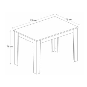 Τραπέζι Darlen Megapap χρώμα λευκό - sapphire oak 110x72x74εκ.