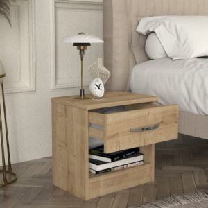 Κομοδίνο Lube Megapap χρώμα sapphire oak 40x28,2x40εκ.