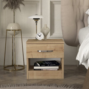 Κομοδίνο Lube Megapap χρώμα sapphire oak 40x28,2x40εκ.