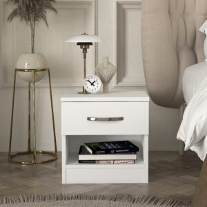 Κομοδίνο Lube Megapap χρώμα λευκό 40x28,2x40εκ.