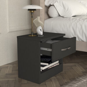 Κομοδίνο Lube Megapap χρώμα ανθρακί 40x28,2x40εκ.