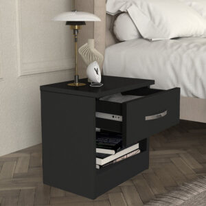 Κομοδίνο Lube Megapap χρώμα μαύρο 40x28,2x40εκ.