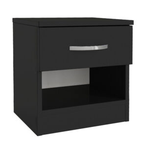 Κομοδίνο Lube Megapap χρώμα μαύρο 40x28,2x40εκ.