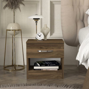 Κομοδίνο Lube Megapap χρώμα καρυδί 40x28,2x40εκ.