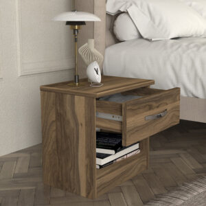 Κομοδίνο Lube Megapap χρώμα καρυδί 40x28,2x40εκ.