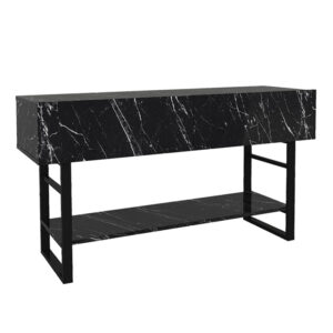 Κονσόλα Aron Megapap χρώμα μαύρο εφέ μαρμάρου 138,8x41x75,7εκ.