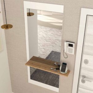 Καθρέπτης τοίχου Piyar Μegapap χρώμα λευκό 60x14,6x150εκ.