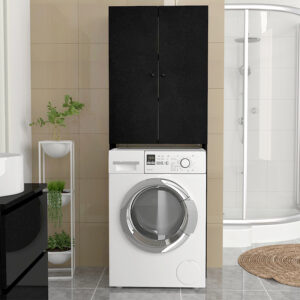 Έπιπλο πλυντηρίου Romme Megapap χρώμα μαύρο 65x27,1x180εκ.