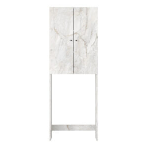 Έπιπλο πλυντηρίου Romme Megapap χρώμα λευκό εφέ μαρμάρου 65x27,1x180εκ.