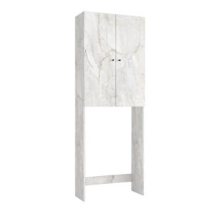 Έπιπλο πλυντηρίου Romme Megapap χρώμα λευκό εφέ μαρμάρου 65x27,1x180εκ.