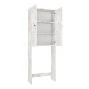 Έπιπλο πλυντηρίου Romme Megapap χρώμα λευκό εφέ μαρμάρου 65x27,1x180εκ.