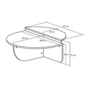 Τραπεζάκι σαλονιού Nilvia Megapap χρώμα καρυδί Ø85x35εκ.