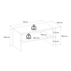 Τραπεζάκι σαλονιού Eleva Megapap χρώμα sapphire oak 90x44,6x46,4εκ.
