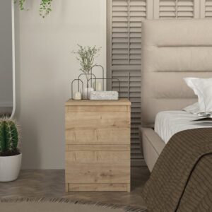 Κομοδίνο Breve Megapap χρώμα sapphire oak 39,8x41,8x55εκ.