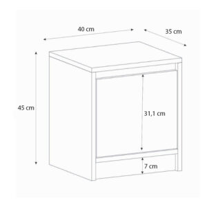 Κομοδίνο Conve Megapap χρώμα sapphire oak 40x35x45εκ.