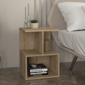 Κομοδίνο - Τραπεζάκι βοηθητικό Entiero Megapap χρώμα sapphire oak 39,8x35x54,6εκ.