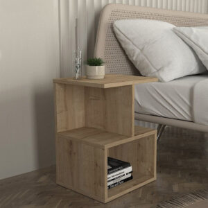 Κομοδίνο - Τραπεζάκι βοηθητικό Entiero Megapap χρώμα sapphire oak 39,8x35x54,6εκ.