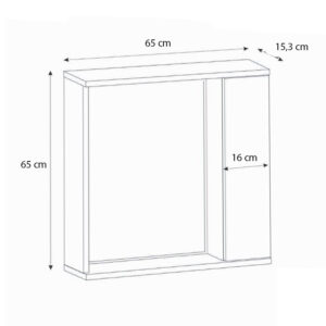 Καθρέπτης μπάνιου Deal Μegapap χρώμα λευκό 65x15,3x65εκ.