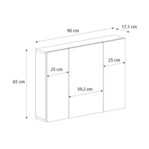 Καθρέπτης μπάνιου Base Μegapap χρώμα λευκό 90x17,1x65εκ.