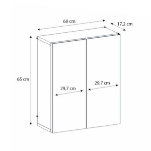 Καθρέπτης μπάνιου Binary Μegapap χρώμα λευκό 60x17,2x65εκ.