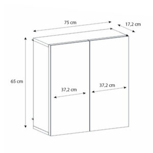 Καθρέπτης μπάνιου Binary Μegapap χρώμα λευκό 75x17,2x65εκ.