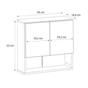 Καθρέπτης μπάνιου Trama Μegapap χρώμα λευκό 60x16,8x65εκ.