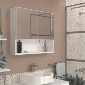 Καθρέπτης μπάνιου Trama Μegapap χρώμα λευκό 75x16,8x65εκ.