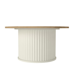 Τραπεζάκι σαλονιού Bohema Megapap χρώμα ivory - sepet oak Ø85x43,2εκ.