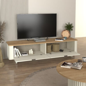 Έπιπλο τηλεόρασης Bohema Megapap χρώμα ivory - sepet oak 180x47x45,6εκ.
