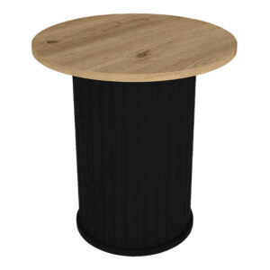 Τραπεζάκι βοηθητικό Bohema Megapap χρώμα μαύρο - sepet oak Ø50x53,2εκ.