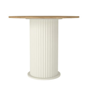 Τραπέζι Bohema Megapap χρώμα ivory - sepet oak Ø90x77,7εκ.