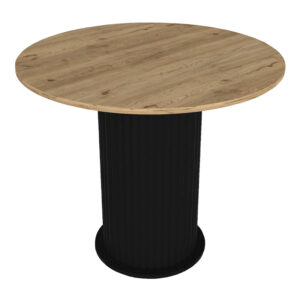 Τραπέζι Bohema Megapap χρώμα μαύρο - sepet oak Ø90x77,7εκ.