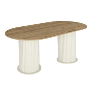 Τραπέζι Bohema Megapap χρώμα ivory - sepet oak 180x90x77,7εκ.