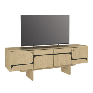 Έπιπλο τηλεόρασης Lava Megapap χρώμα rota oak - ανθρακί 150x35x51,3εκ.