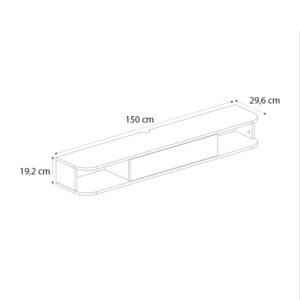 Έπιπλο τηλεόρασης επιτοίχιο Cross Megapap με LED χρώμα sepet oak - sandstone 150x29,6x19,2εκ.